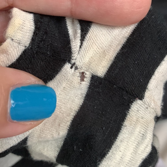 COPY - Ann Taylor Loft striped short sleeve shirt w/ beaded bib floral appliqué… - Picture 11 of 15